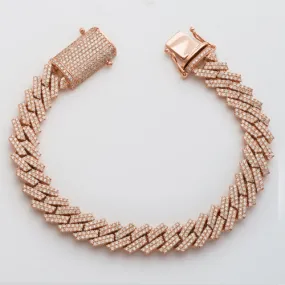 10KR 7.46CTW DIAMOND SQUARE CUBAN BRACELET