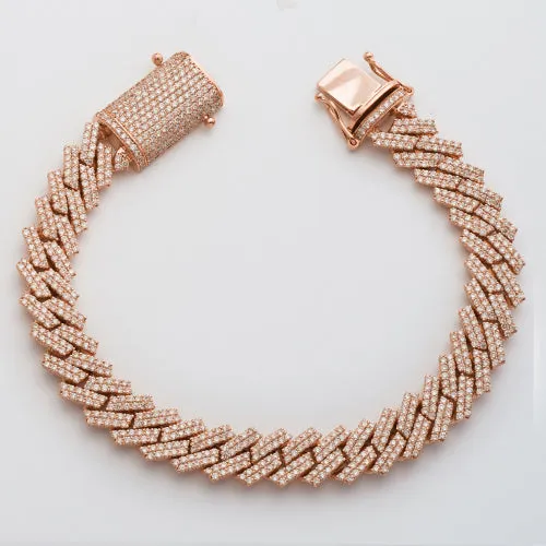 10KR 7.46CTW DIAMOND SQUARE CUBAN BRACELET
