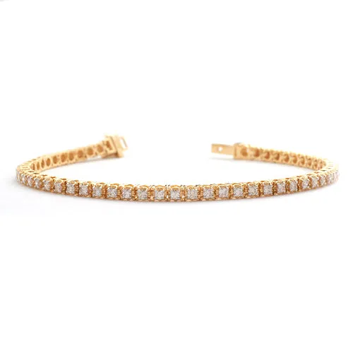 14KY 2.40CTW ILLUSION DIAMOND TENNIS BRACELET