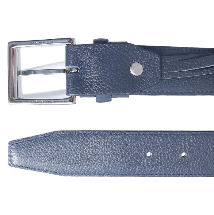 34 mm Duo-Ply Leather Belt Blue