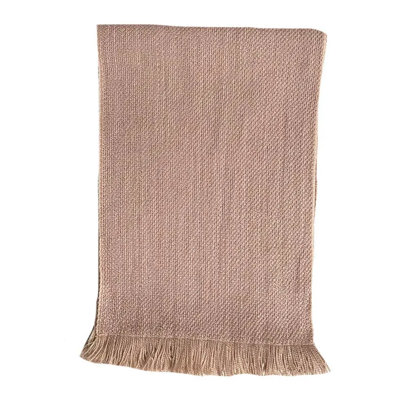 Pretty Knitted Pink Wool Scarf Ecuador Wool Fashion