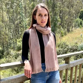 Pretty Knitted Pink Wool Scarf Ecuador Wool Fashion