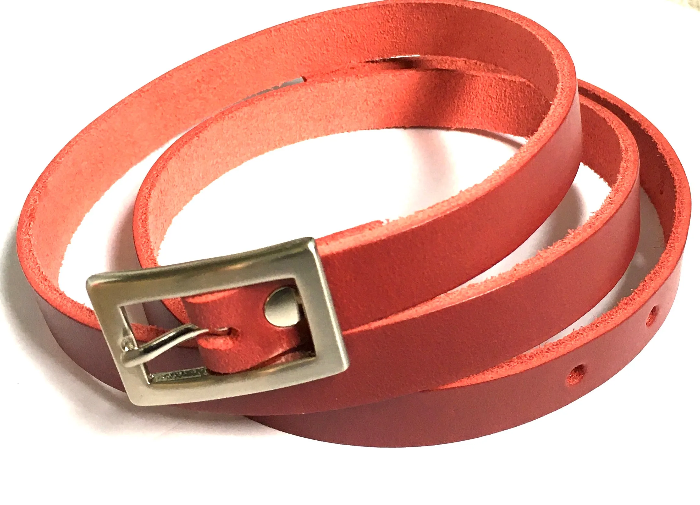Red Horween Leather Belt Women's Belt 3/4 inch wide, available in different sizes