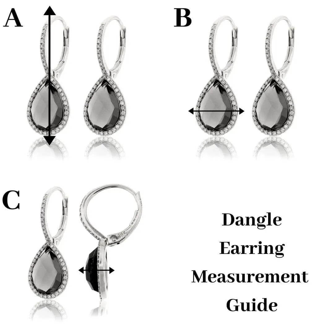 Round and Baguette Diamond Snowflake Earrings