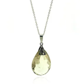Vintage 1920s Art Deco Citrine Silver Necklace